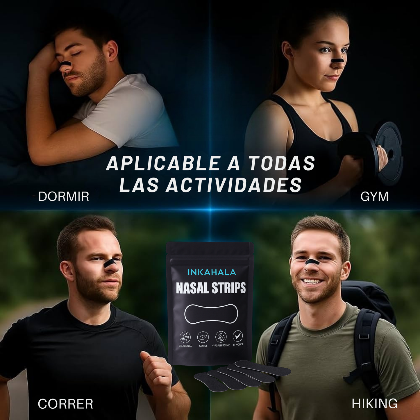 Inkahala Tapes Nasales - Adhesivo Duradero